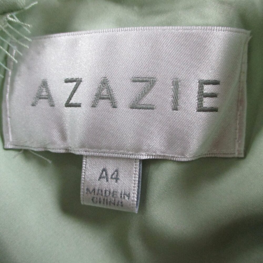 AZAZIE Tianna Dress Womens 4 Dusty Sage Sheath Lace Floral Burnout Bridesmaid - Picture 6 of 8